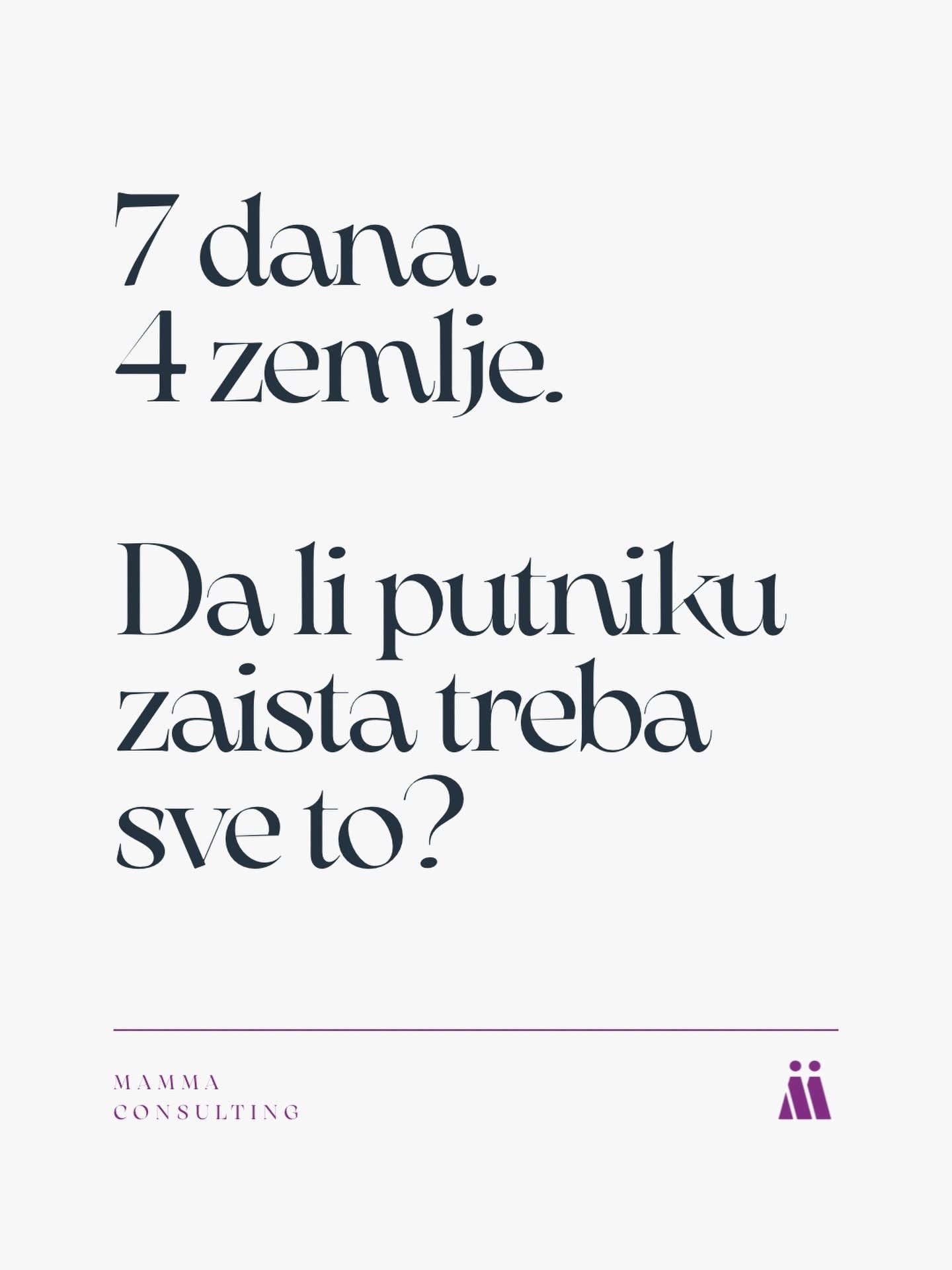 Mamma Consulting note card in white, with the question set in Serbian in large serif type